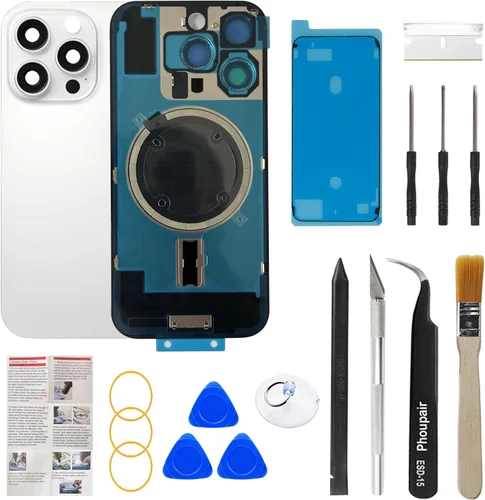 Miniatura 20 de Reemplazo de cristal trasero OEM compatible con iPhone 15 de 6.1 pulgadas con marco de cámara y lente de cámara + kit de herramientas de reparación