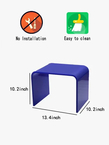 Miniatura 2 de Taburete de acrílico de 13" de ancho para niños pequeños, soporte para plantas, multiusos como taburete resistente al agua para la ducha, taburete