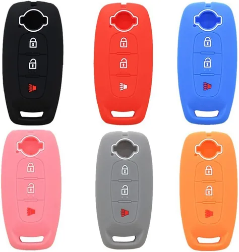 Miniatura 2 de Funda de silicona para llavero sin llave para Nissan Livina Sunny Maxima GENISS Navara Paladin NV200 D22 (rojo)
