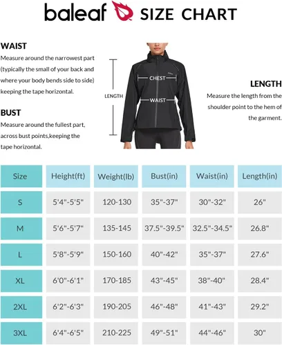 Miniatura 6 de BALEAF Chaqueta impermeable para mujer, rompevientos para correr, ciclismo, plegable, reflectante, ligera, con capucha