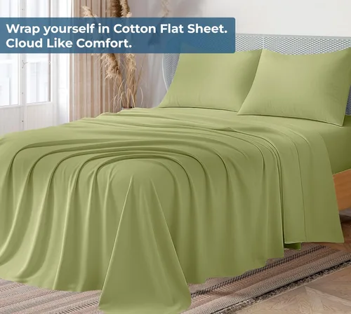 Miniatura 83 de Royale Linens Sábana encimera de tamaño individual XL 100% Algodón Orgánico – Super suave – Sábanas superiores de percal – Sábana encimera