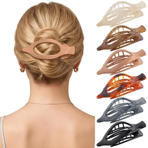 Miniatura 10 de Pinzas de pelo planas francesas para mujer, 6 pinzas planas para cabello fino y grueso, agarre fuerte, agarre antideslizante, pinzas para el cabello