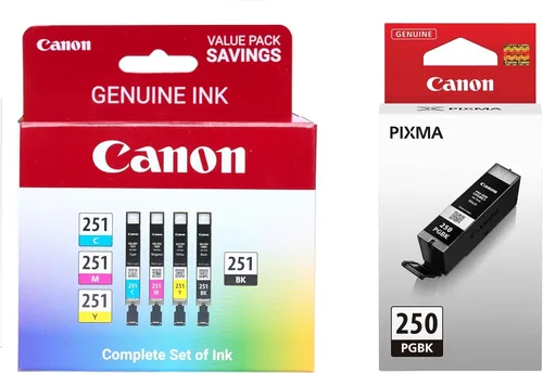 Canon PGI-250 cartuchos de tinta (6497B001) CLI-251 (6513B004) Color (negro, cyan, magenta, amarillo), 5 unidades
