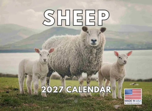 Miniatura 72 de Calendario alpaca 2026, calendario mensual de pared de 12 meses Hecho en Estados Unidos.