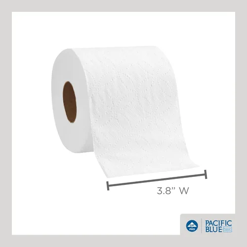 Miniatura 4 de Papel higiénico Pacific Blue Basic de 1 capa (anteriormente con la marca Envision), 14448/01, 1,500 hojas por rollo, 48 rollos por caja