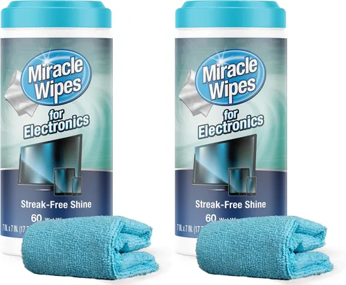 Miniatura 8 de MiracleWipes para limpieza de electrónica - Toallitas para pantallas diseñadas para TV, teléfonos, monitores y más - 20