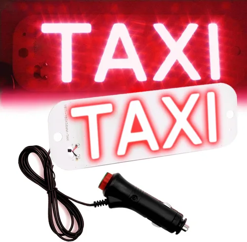 Miniatura 13 de Luz de taxi con enchufe Cig-arette, montaje de succión de taxi de 12 V CC en la lámpara de taxi con cubierta de viento del automóvil, 2 modos de Rojo