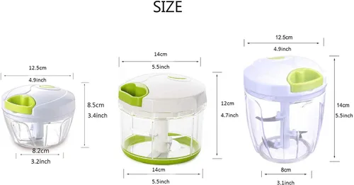 Miniatura 3 de Procesadora manual para verduras, frutas, frutas secas, y cebollas. Picadora y mezcladora manual., Blanco