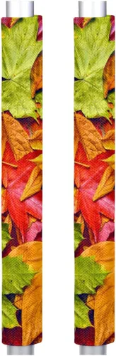 Miniatura 46 de Pardick Juego de 2 cubiertas para manija de puerta de refrigerador, diseño de hoja de limón amarillo lavable, protector decorativo para manija
