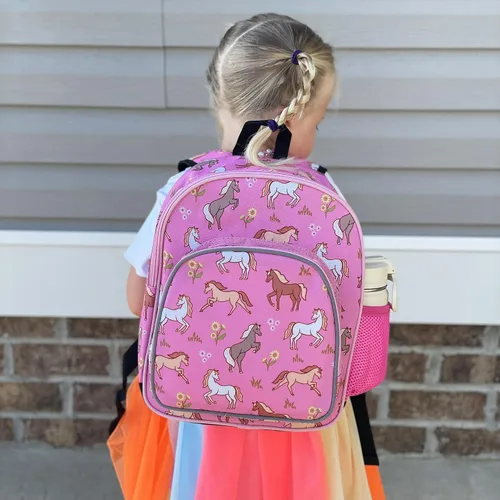 Miniatura 2 de Wildkin Mochila infantil de 12 pulgadas, acolchada, ajustable, ideal para guardería y viajes, caballos salvajes