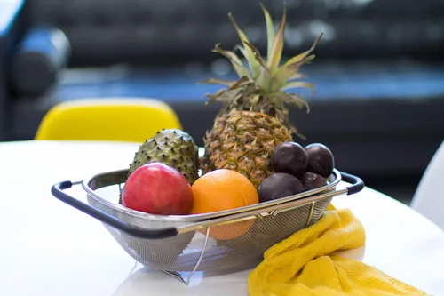 Miniatura 4 de i Kito Colador sobre el fregadero con asas de goma expandibles, colador ovalado de malla fina en acero inoxidable, drenaje, enjuague frutas