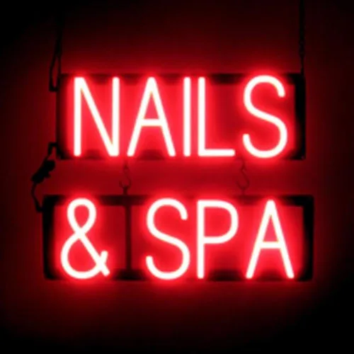 Miniatura 16 de SpellBrite MANI-PEDIS - Letrero para salones de manicura Letreros relacionados con salones de uñas con aspecto de neón, luz LED roja 33.4 x 6.3