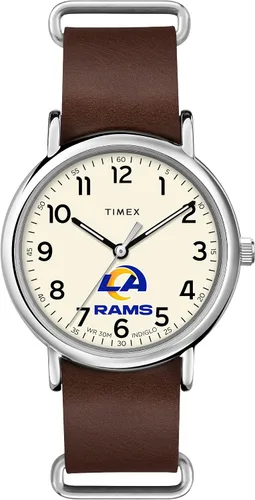 Miniatura 24 de Correa de cuero de cuarzo NFL Weekender de 1.575 in para hombre