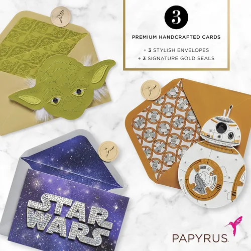 Miniatura 5 de Papyrus Surtido de tarjetas de cumpleaños de Star Wars, BB-8 y Yoda (3 unidades)
