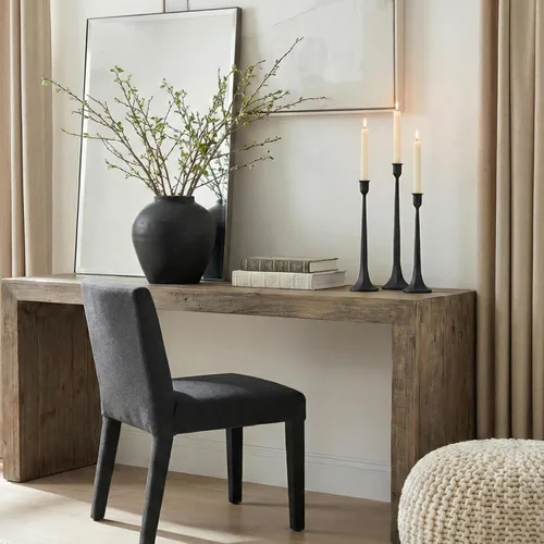 Miniatura 8 de Denique Juego de 3 portavelas cónico de hierro, portavelas negro, portavelas decorativo, juego alto para bodas, mesa de comedor, decoración