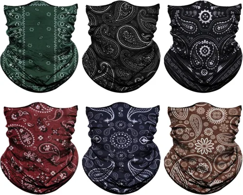 Miniatura 26 de Polaina para el cuello para hombres y mujeres, bandana para la cabeza, bufanda para la cara, cubrebocas, calentador, pasamontañas, sin costuras