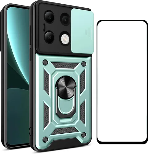 Miniatura 8 de Funda para Motorola Moto G 5G 2024 con protector de pantalla, funda protectora con protector de cámara, funda protectora con función atril para Moto