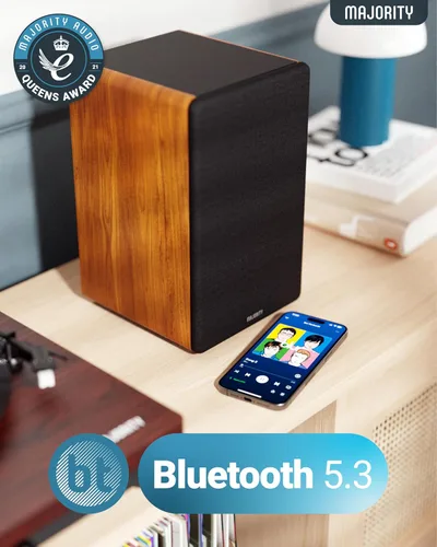 Miniatura 4 de Majority Altavoces de estantería con alimentación 5.3 Altavoces estéreo Bluetooth Altavoces de estantería activos de 100W Altavoces de monitor