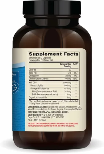 Miniatura 2 de Dr. Mercola Aceite de krill antártico de doble fuerza, 2,000 mg, suplemento Omega-3 con EPA y DHA, apoya la salud del cerebro, el corazón