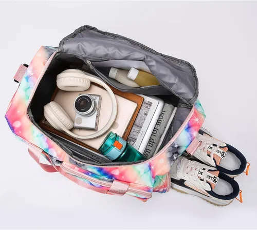 Miniatura 283 de Pequeña bolsa de gimnasio para mujer, bolsa de viaje con compartimento para zapatos