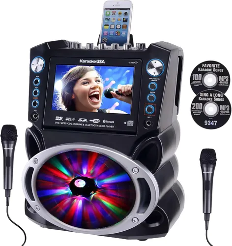 Karaoke USA Sistema de karaoke portable GF839, color negro, talla única