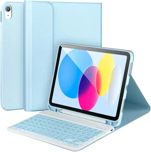 Miniatura 12 de AHYWTAN Funda para iPad 11/10ª generación con teclado, funda de teclado Bluetooth desmontable para iPad A16 2025 de 11 pulgadas/10ª generación 2022