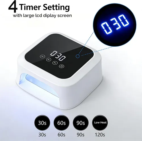Miniatura 4 de Lámpara de uñas LED UV con base reflectante desmontable, pantalla LCD grande de 36 cuentas, sensor automático y 4 ajustes de temporizador, luces