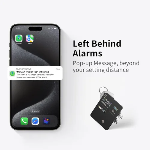 Miniatura 6 de Momax Wallet Tracker Smart Finder - Tarjeta de seguimiento de llaves Bluetooth delgada recargable con batería de 1 año, Apple Find My (solo iOS)