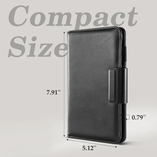 Miniatura 5 de CoBak Libreta para servidores de alta calidad: organizador de cartera de camarero de 5.12 x 7.91 pulgadas en piel auténtica, con 8 bolsillos