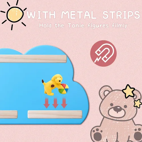 Miniatura 3 de Estante de pared para figuras de 9-12 Tonie – Pantalla flotante magnética y estante de almacenamiento compatible con personajes de audio Toniebox