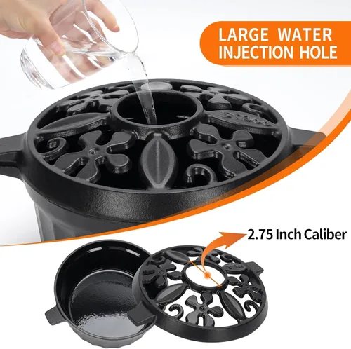 Miniatura 3 de Vaporizador de estufa de leña: humidificador de chimenea de hierro fundido Olla interior para calefacción del hogar Accesorios decorativos
