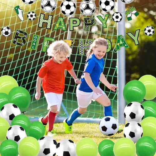 Miniatura 6 de Decoraciones de fiesta de cumpleaños de fútbol, globos de fútbol para hombres y niños, fiesta de cumpleaños deportiva, fiesta temática de fútbol