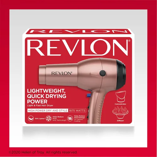 Miniatura 7 de Revlon Secador de pelo ligero y rápido Impresionantes golpes de 1875 W fácil y cómodamente