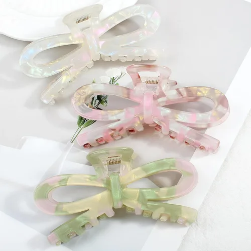 Miniatura 7 de Jayongnee - 3 pinzas para el cabello con lazo para mujer, pinzas antideslizantes para cabello fino o grueso, bonitos accesorios de mariposa