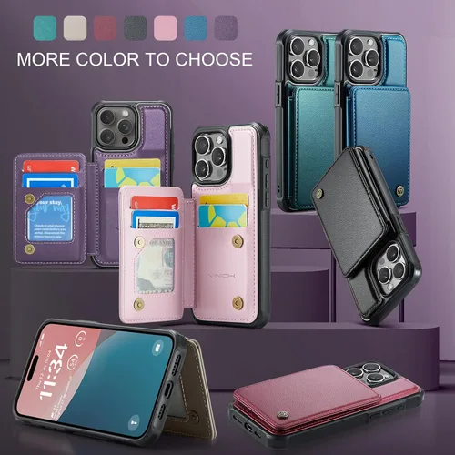 Miniatura 9 de Vinich Funda tipo cartera para iPhone 11 con tarjetero, bloqueo RFID, ranuras de crédito, función atril, a prueba de golpes, para iPhone 11 de 6.1