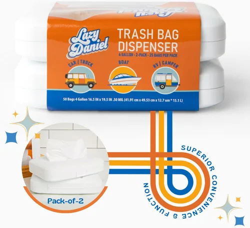 Miniatura 3 de Dispensador de bolsas de basura de 4 galones para baños, dormitorios, oficinas, guarderías, vehículos, barcos, organización de almacenamiento