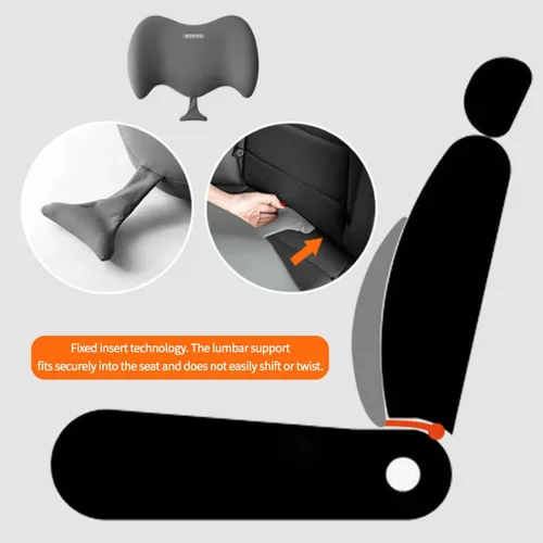 Miniatura 8 de Almohada de apoyo lumbar, almohada lumbar de espuma viscoelástica para aliviar el dolor de espalda, almohada lumbar ergonómica aerodinámica
