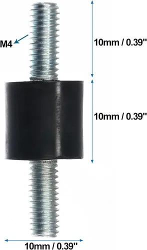 Miniatura 3 de X AUTOHAUX 4 unids M4 coche anti vibración goma aislador amortiguador 0.394x0.394 in caucho bobina montaje amortiguador montajes para compresores