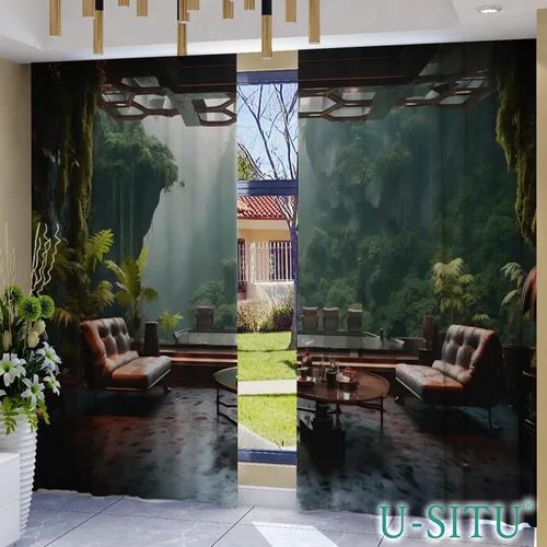 Miniatura 2 de Cortinas Opacas para Dormitorio - Balcones, Montañas, Océanos, Bosques - Cortinas con Aislamiento Térmico que Oscurecen la Habitación para Sala