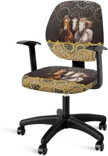 Miniatura 42 de Talayituse - Funda para silla de oficina o computadora con estampado de estrellas de playa, funda de asiento dividida elástica, extraíble y lavable
