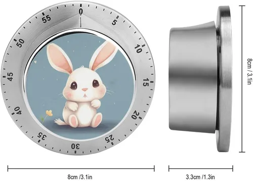Miniatura 2 de Cartoon Cute Bunny Kitchen Timers for Cooking, 60 Minute Visual Timer for Home, No Batteries Required, Countdown Reminder Chef Timer Clock with