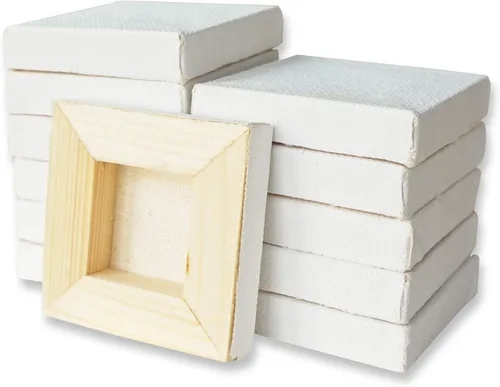 Miniatura 4 de LWR CRAFTS Mini lienzo estirado de 2 x 2 pulgadas, paquete de 12