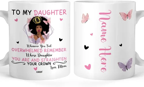 Miniatura 21 de CUBICER Taza de café de cerámica negra personalizada, tazas religiosas, con nombre personalizado, tazas grandes con refranes para mujeres, hombres