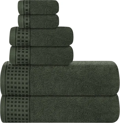 Miniatura 21 de GLAMBURG Juego de 2 toallas de baño de gran tamaño 100% algodón, 28 x 55 pulgadas, ultra suaves, altamente absorbentes, compactas, de secado rápido
