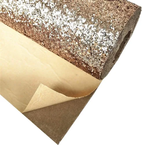 Miniatura 2 de Papel tapiz autoadhesivo con purpurina gruesa dorado champán brillante, papel tapiz con purpurina brillante para pared