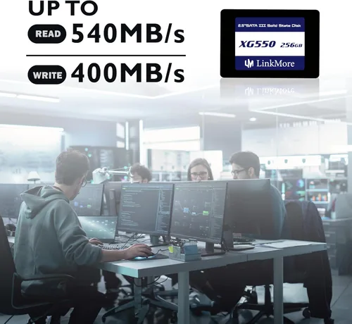 Miniatura 2 de LinkMore XG550 256GB 2.5" SATA III (6Gb/s) SSD interno, unidad de estado sólido, velocidad de lectura de hasta 540MB/s, 2.5 pulgadas para portátiles