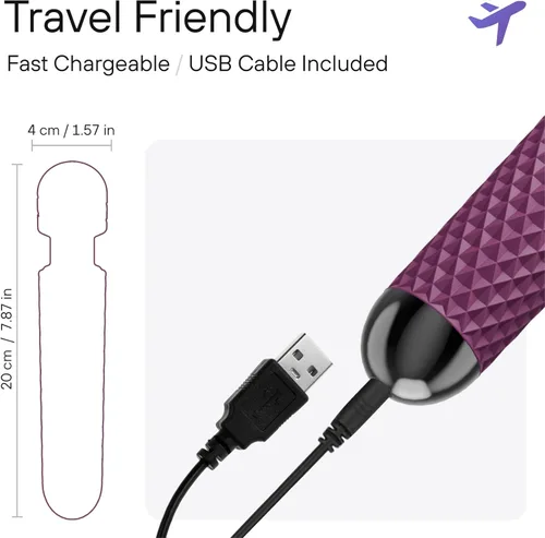 Miniatura 5 de Bed Geek - Masajeador personal de varita con nueva función de memoria, portátil, inalámbrico, impermeable, puerto USB para recarga, masaje de 20