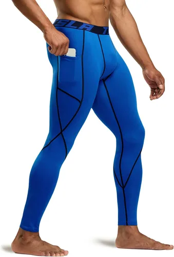 Miniatura 6 de TSLA - Paquete de 1 o 2 pantalones térmicos de compresión para hombre, leggings deportivos y mallas para correr, pantalones para usar como primera