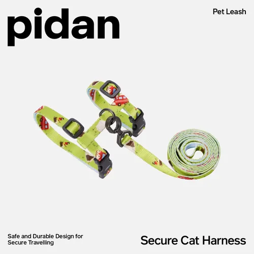 Miniatura 2 de pidan Juego de arnés y correa para gatos, a prueba de escape, arnés ajustable para gatos grandes y pequeños, arnés ligero y suave para viajes, apto