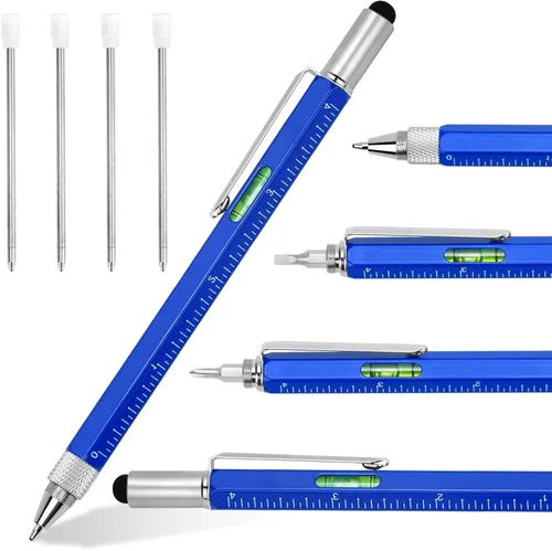 Geniales regalos de bolígrafos para hombres, gadget de bolígrafo tecnológico multiherramienta 6 en 1 para él, regalo divertido para Navidad, Día del